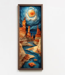 Wallity Pintura Decorativa en MDF con Marco 40 x 120 cm Multicolor